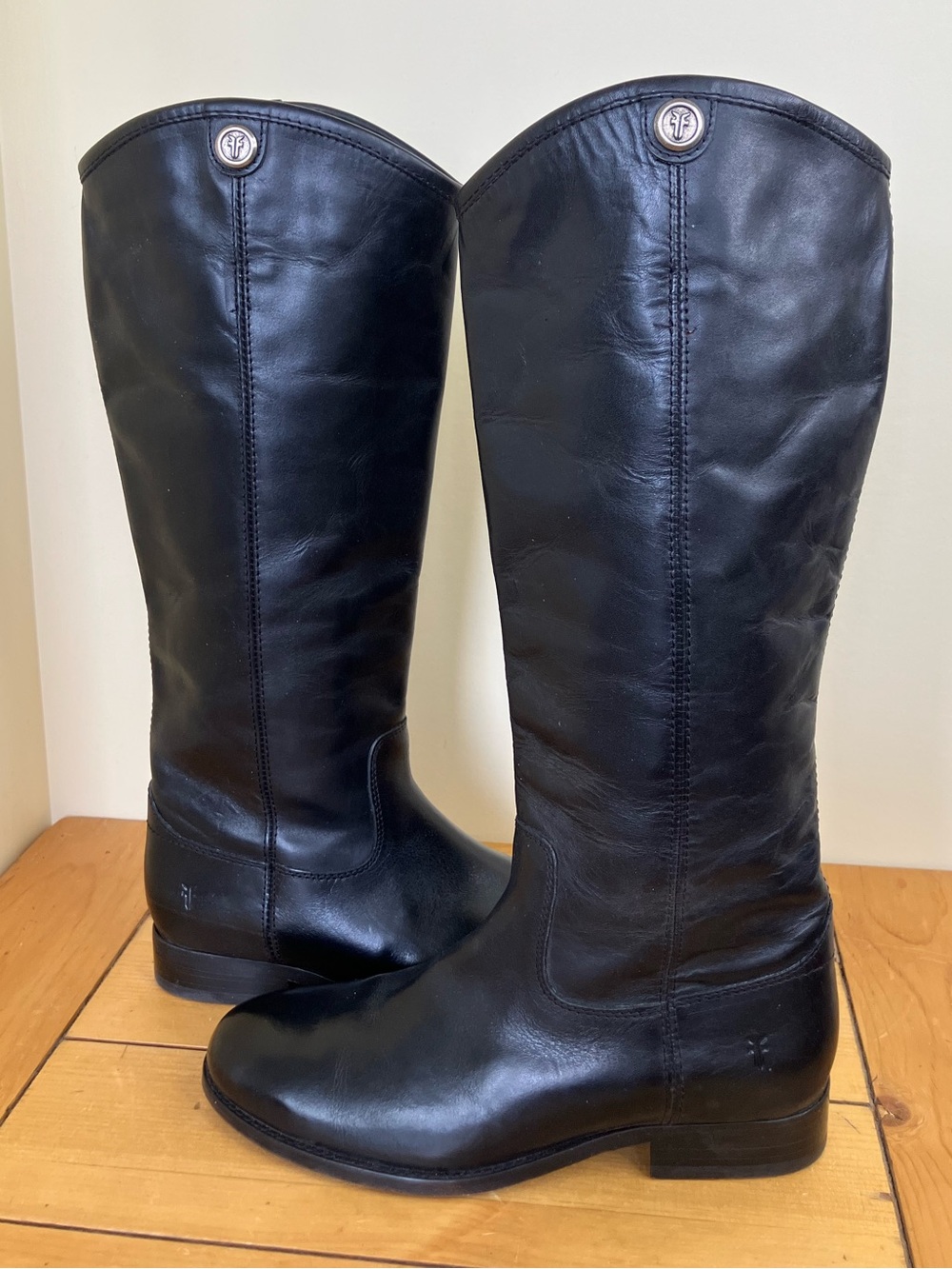 Frye Melissa Button 2 Tall Boots Knee High Black Leather